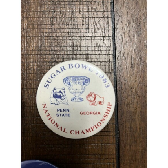 3 VTG Penn State 1983 Sugar Bowl Buttons Pins vs Georgia Herschel Walker Champs - Picture 3 of 5